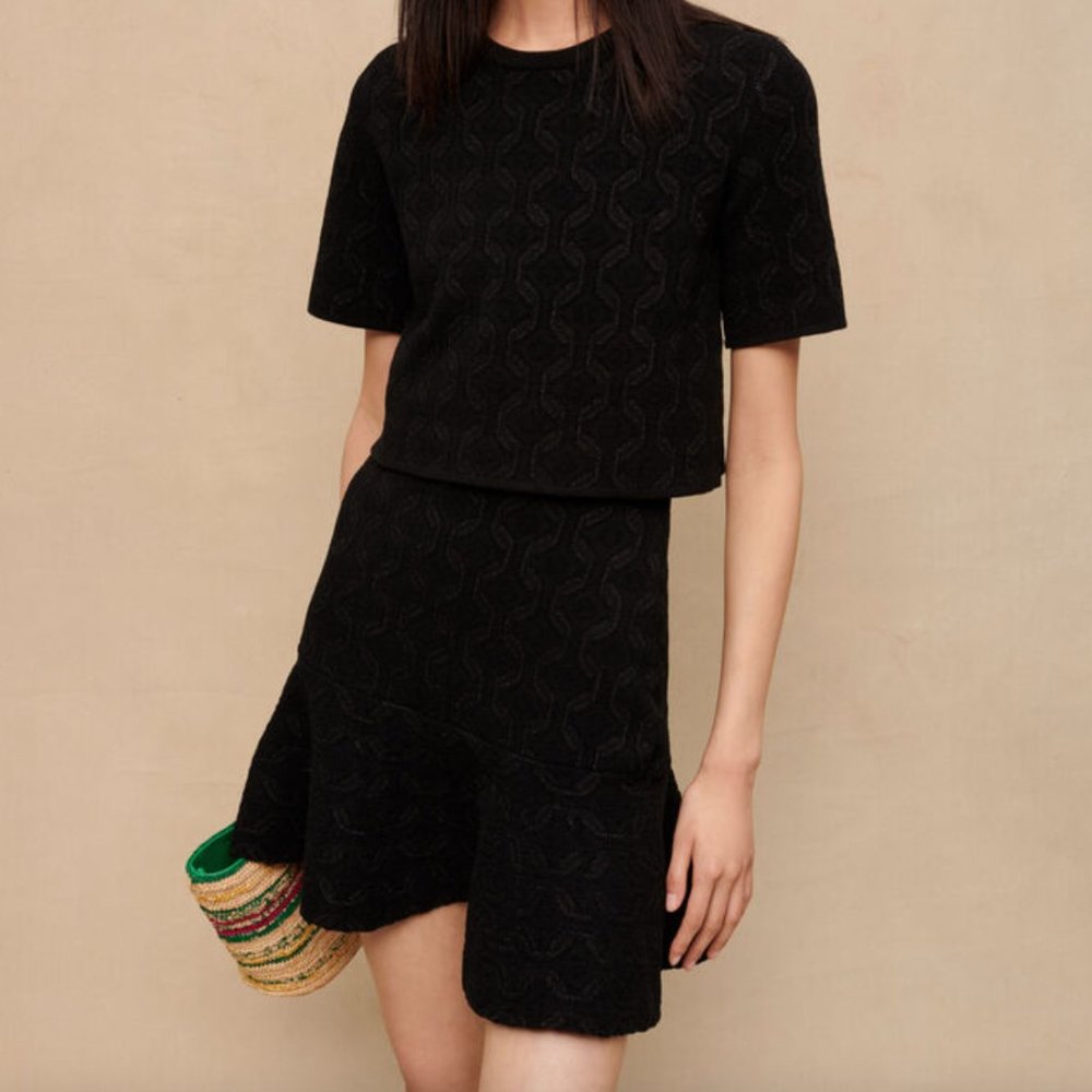 Maje Reve Logo Knit Two Piece Knit Dress
